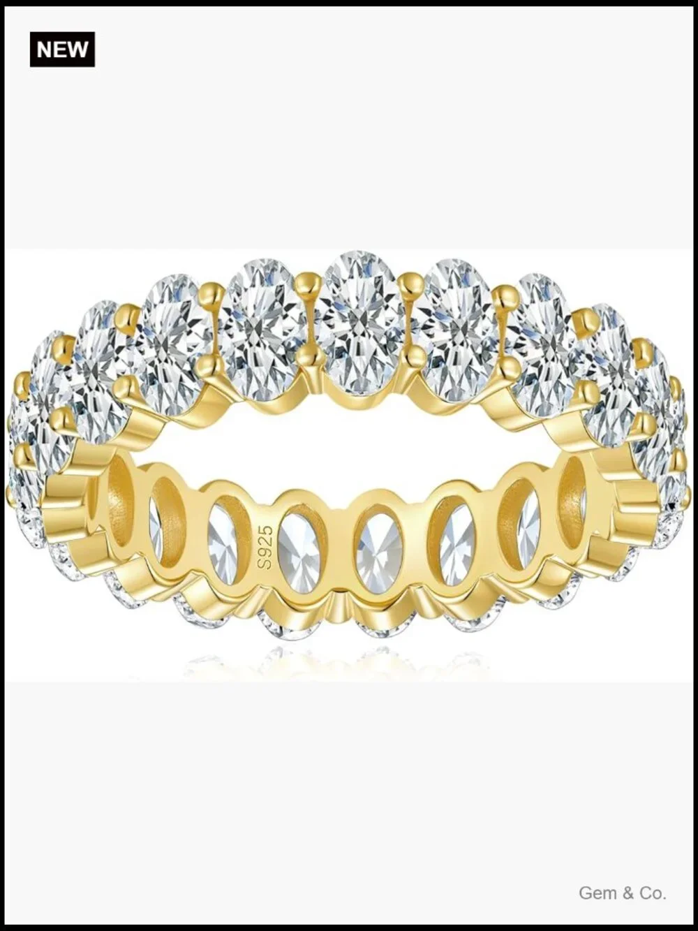 Moissanite Eternity Band 6.3ctw Shared Prong Stacking Ring 925 Silver